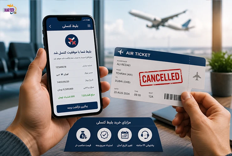 بلیط کنسلی هواپیما خارجی